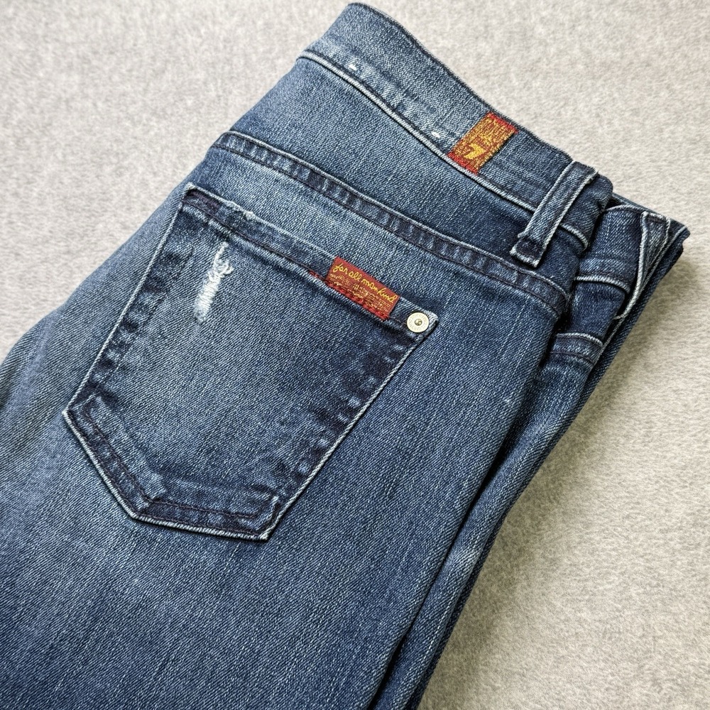 7 For All Mankind Y2K High Waist Vintage Bootcut Jeans Women's 26 Button Fly USA